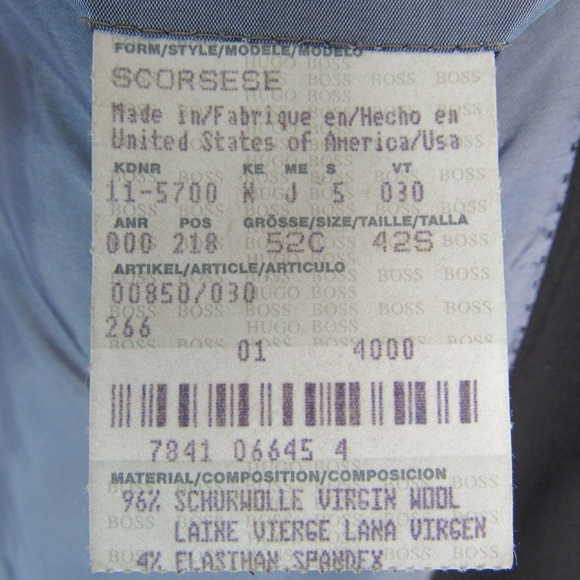 Hugo Boss Scorsese Stretch 42S Wool Suit Jacket - Picture 7 of 8